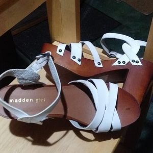 Madden girl white heeled sandals size8.5